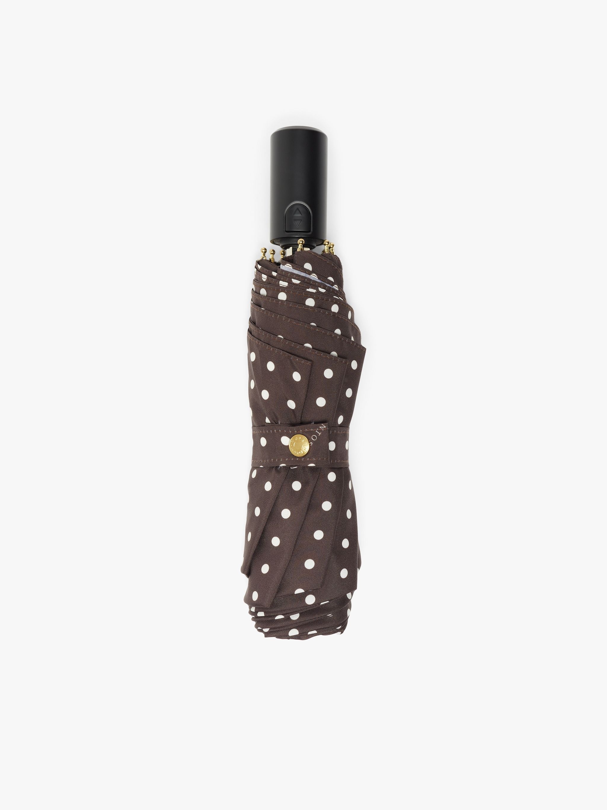AYR BROWN POLKA DOT AUTOMATIC TELESCOPIC UMBRELLA | ACC-027 - 1