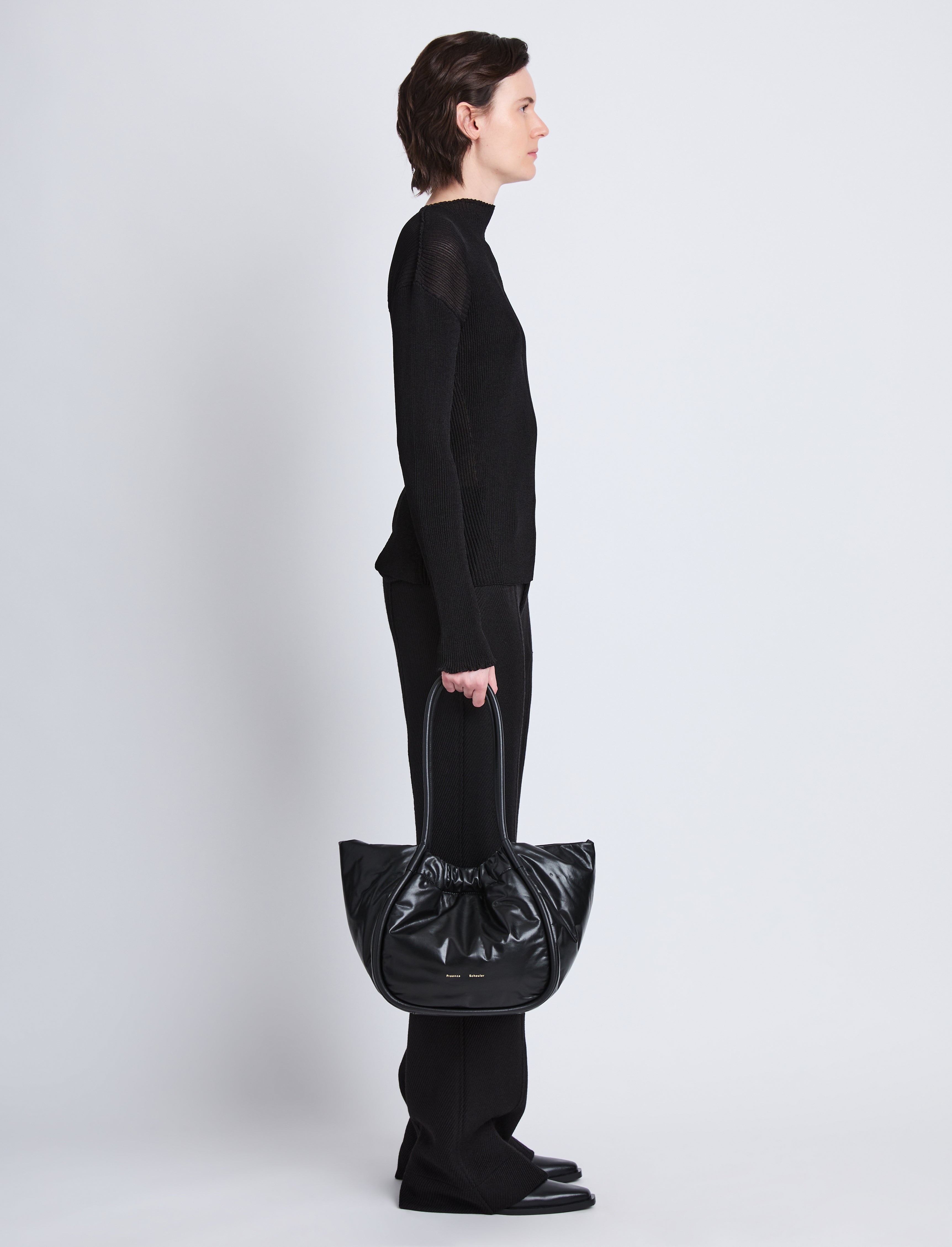 Large Ruched Tote in Puffy Nappa - 2