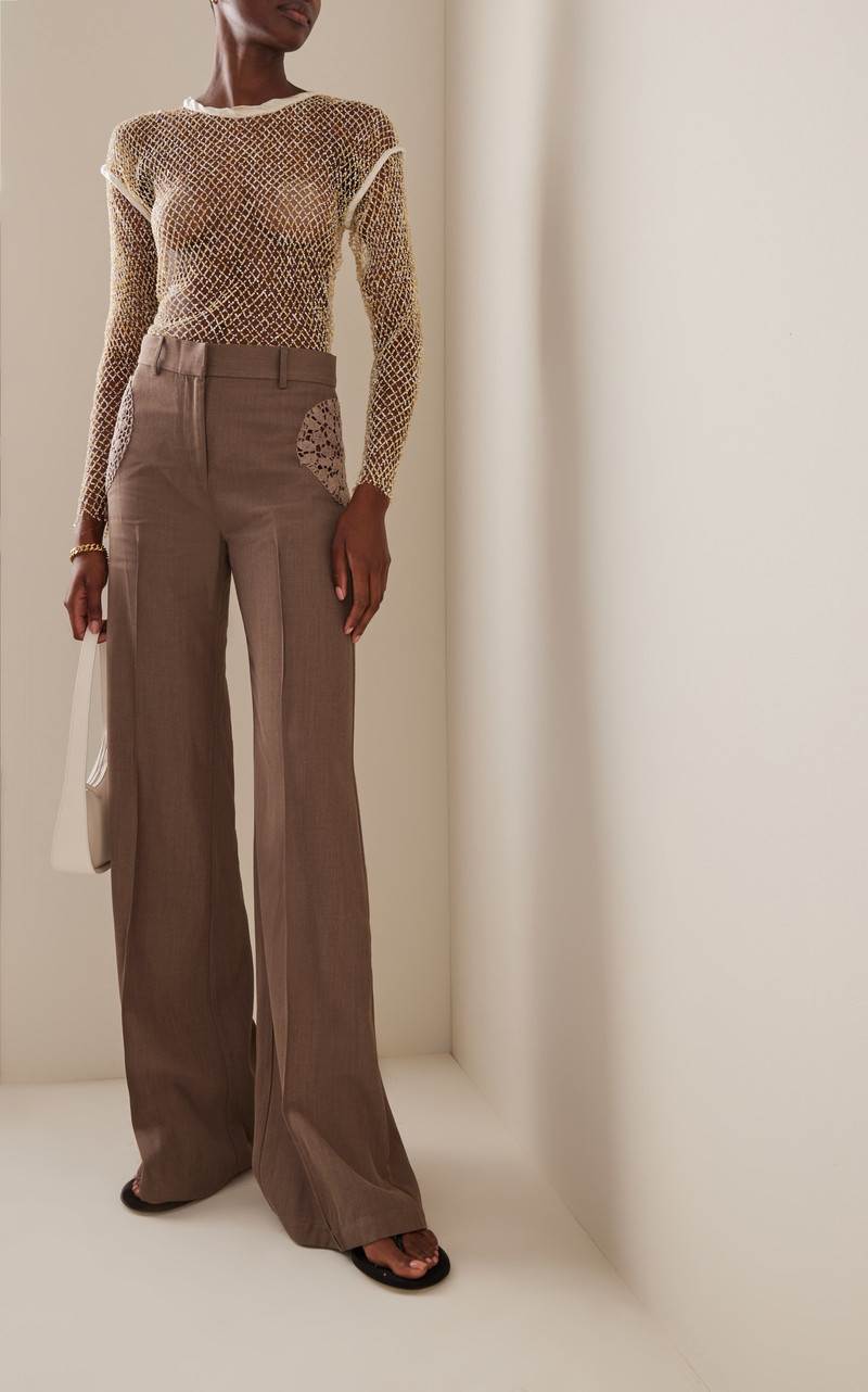 diotima Tower Crochet-Detailed Pants brown outlook
