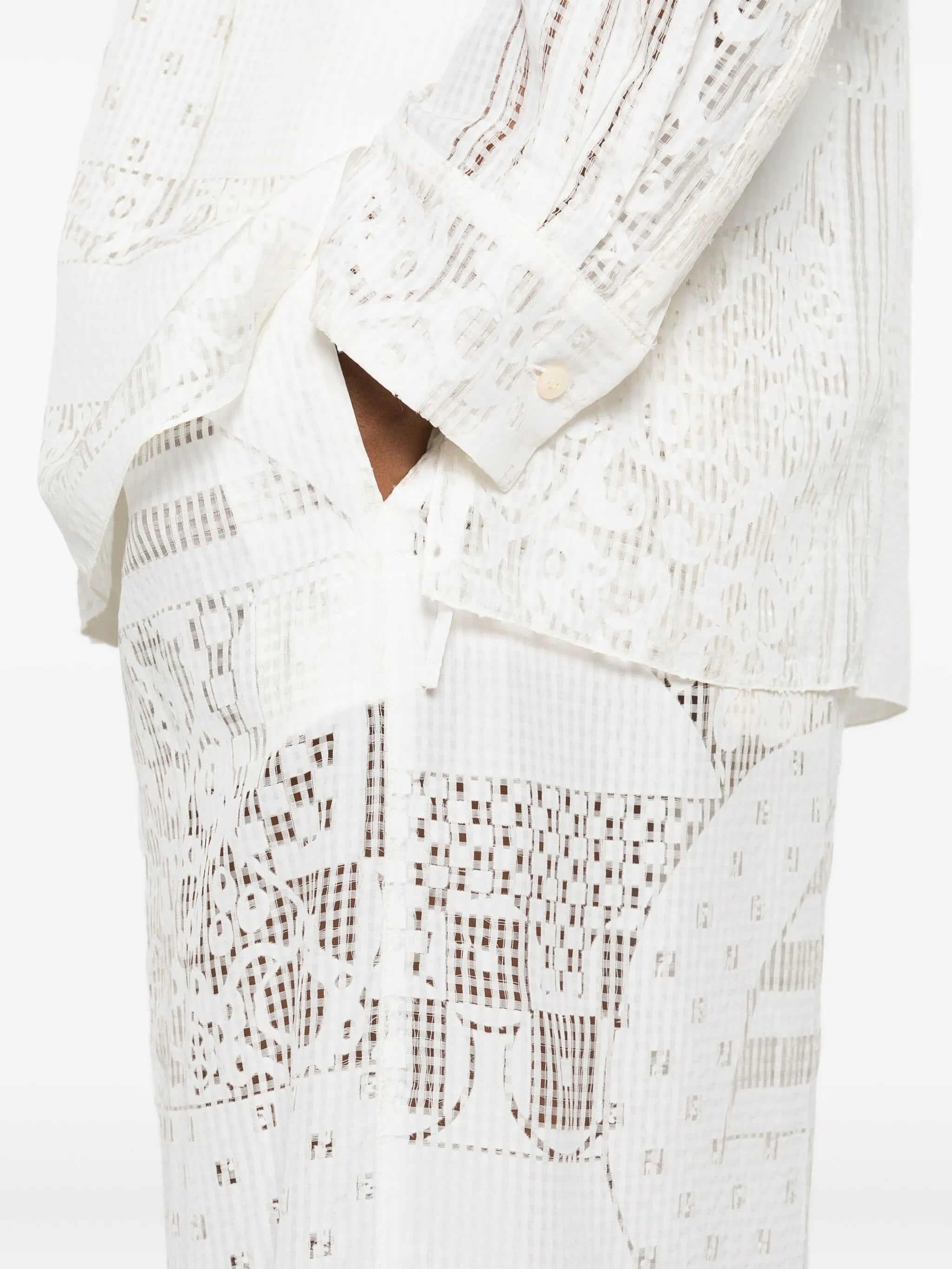 Fendi Lace-panel Trousers - 3