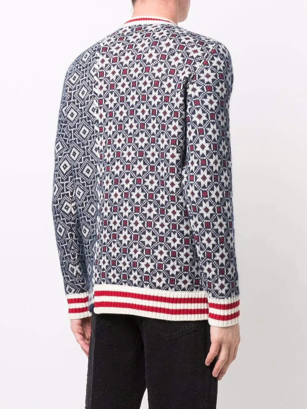 patterned-intarsia knit jumper - 5