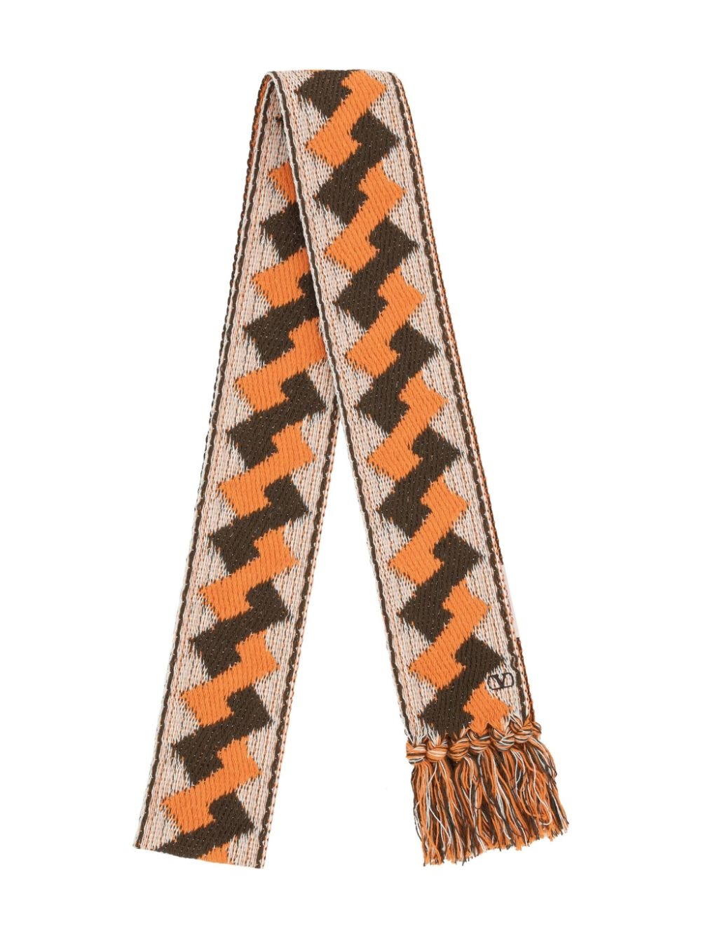 patterned-jacquard scarf - 2