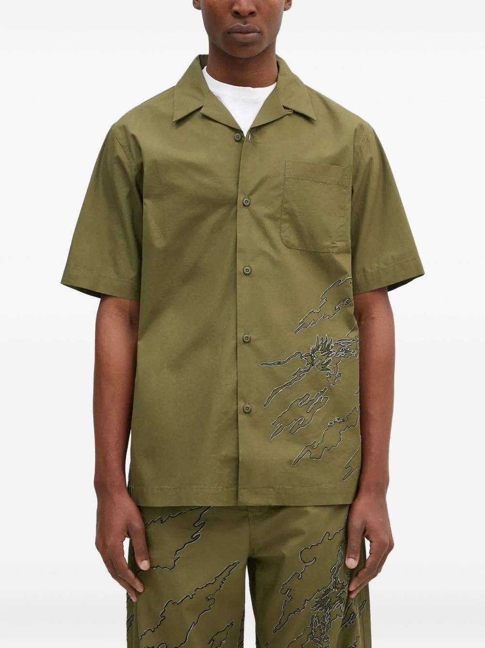 dragon-embroidered short-sleeve shirt - 2