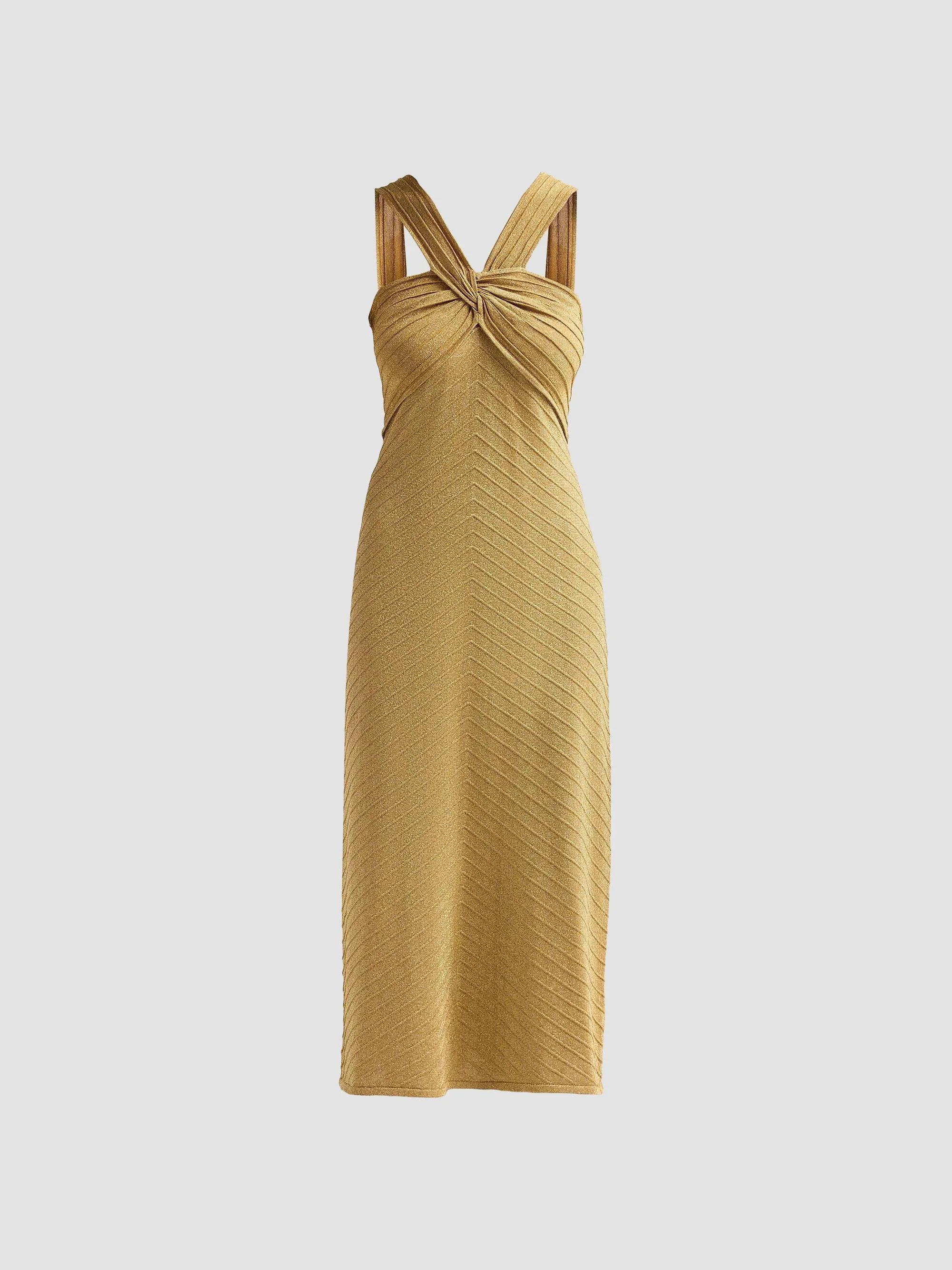 Women's Talia Glitter Midi Dress - Gold - 1