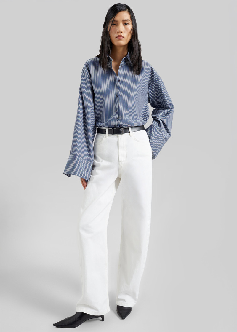 Menton Oversized Shirt - Navy/White Stripe 9