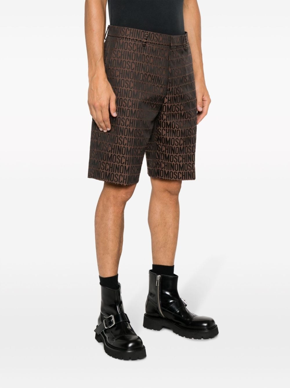 monogram-jacquard tailored shorts - 3