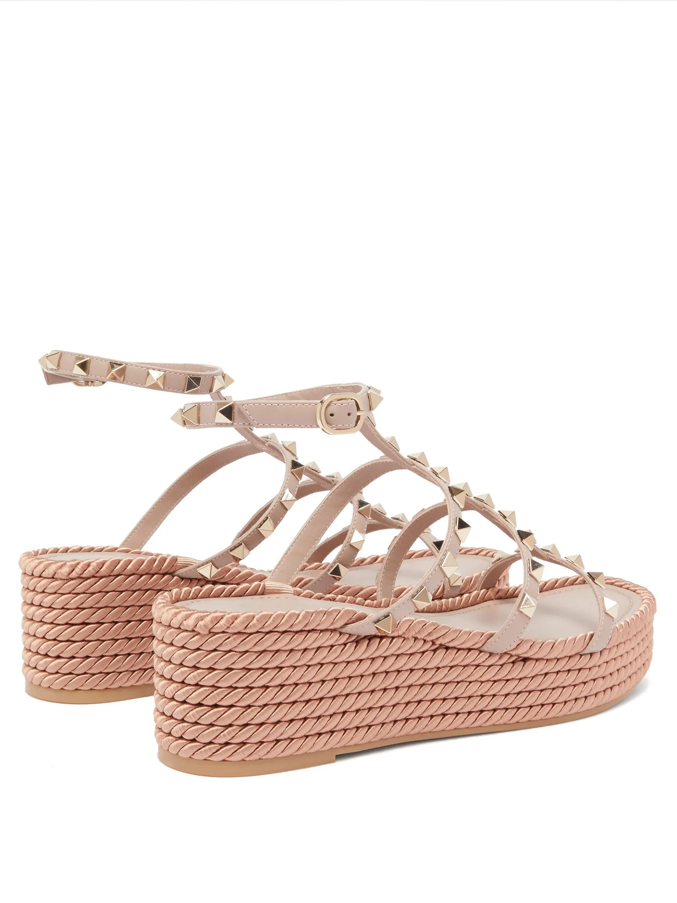 Torchon Rockstud leather wedge sandals - 5