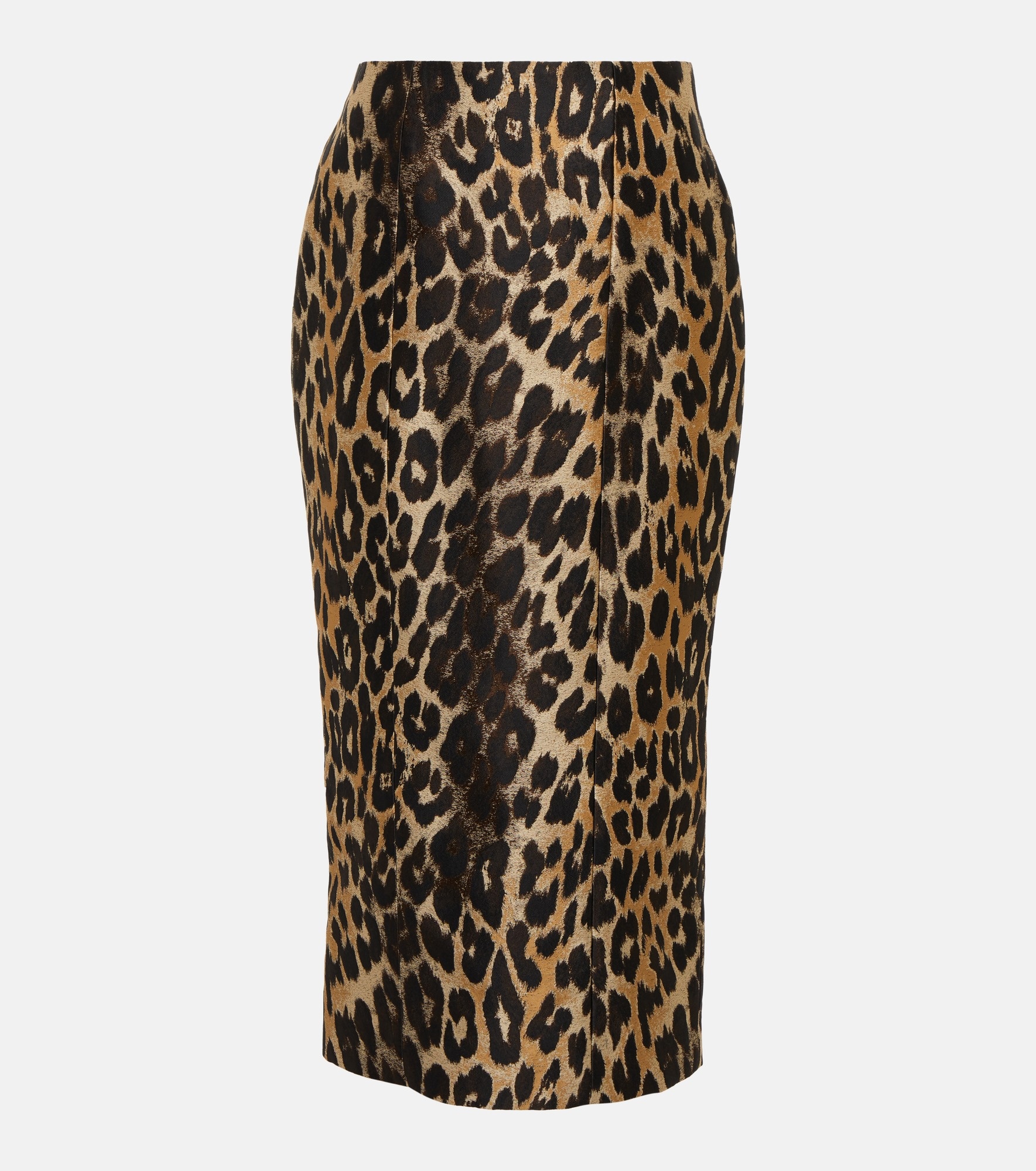 High-rise leopard-print midi skirt - 1