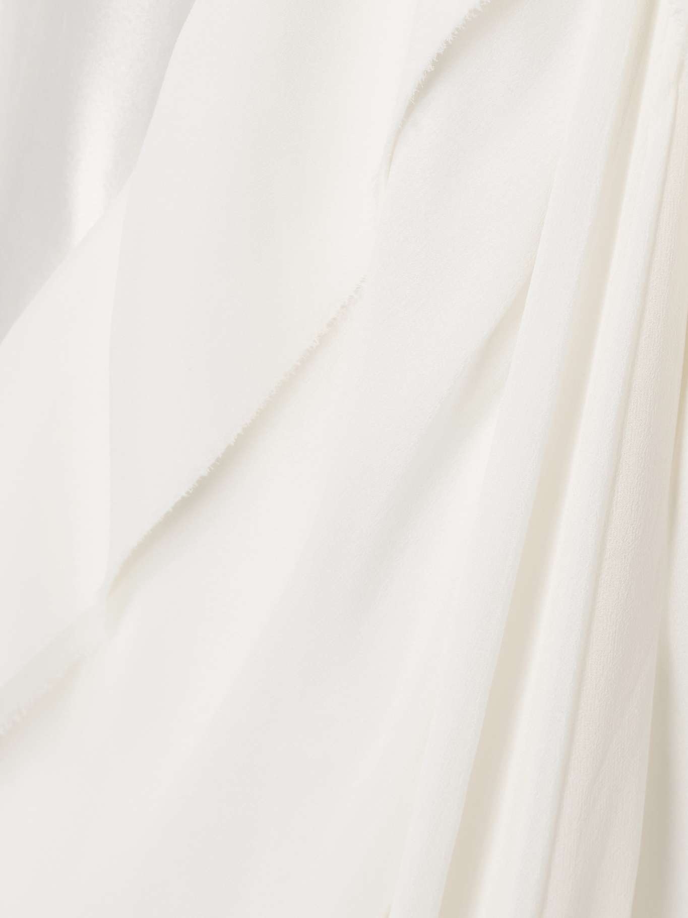 Arlo open-back silk chiffon-trimmed silk and wool-blend satin gown Off-white - 4