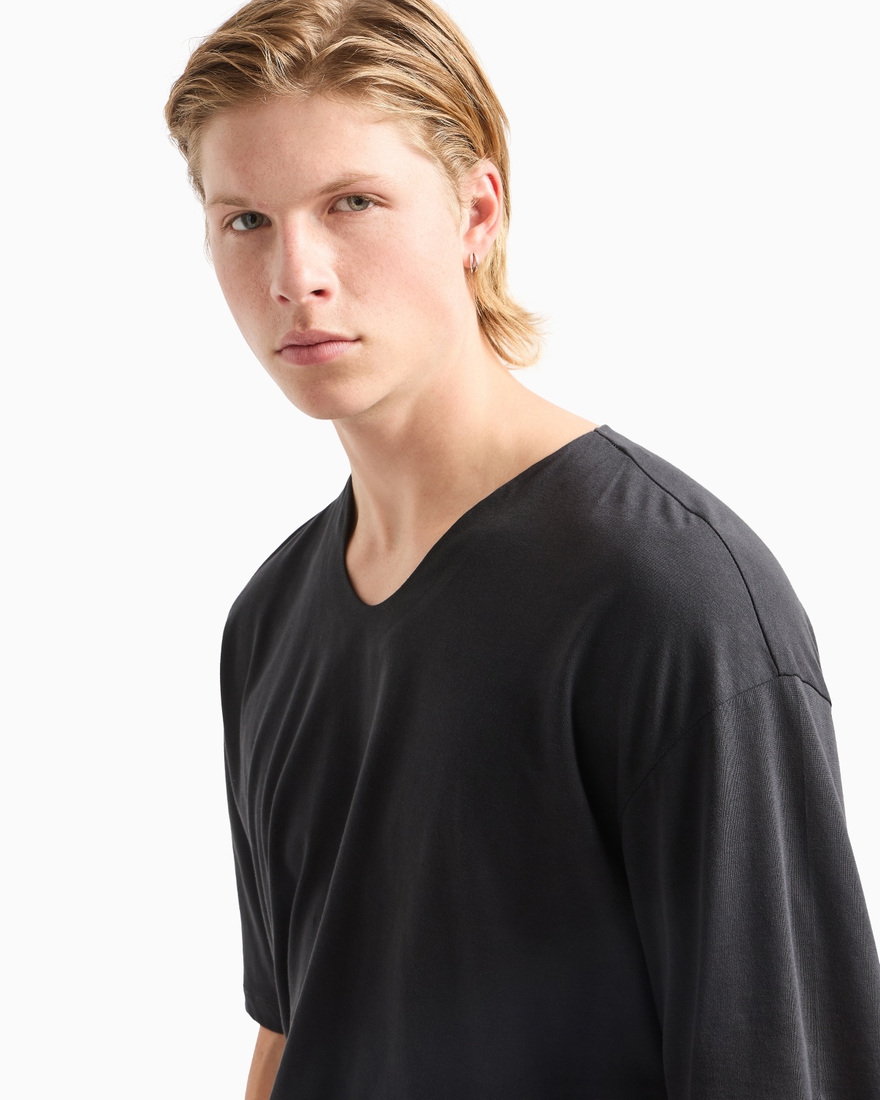 ASV SILK-BLEND JERSEY V-NECK T-SHIRT - 5