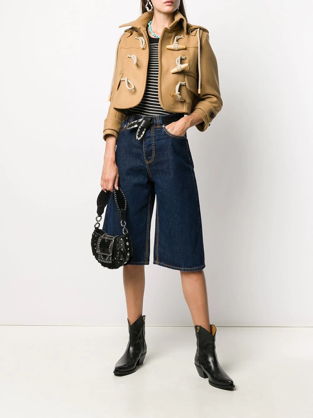 cropped duffel coat - 2