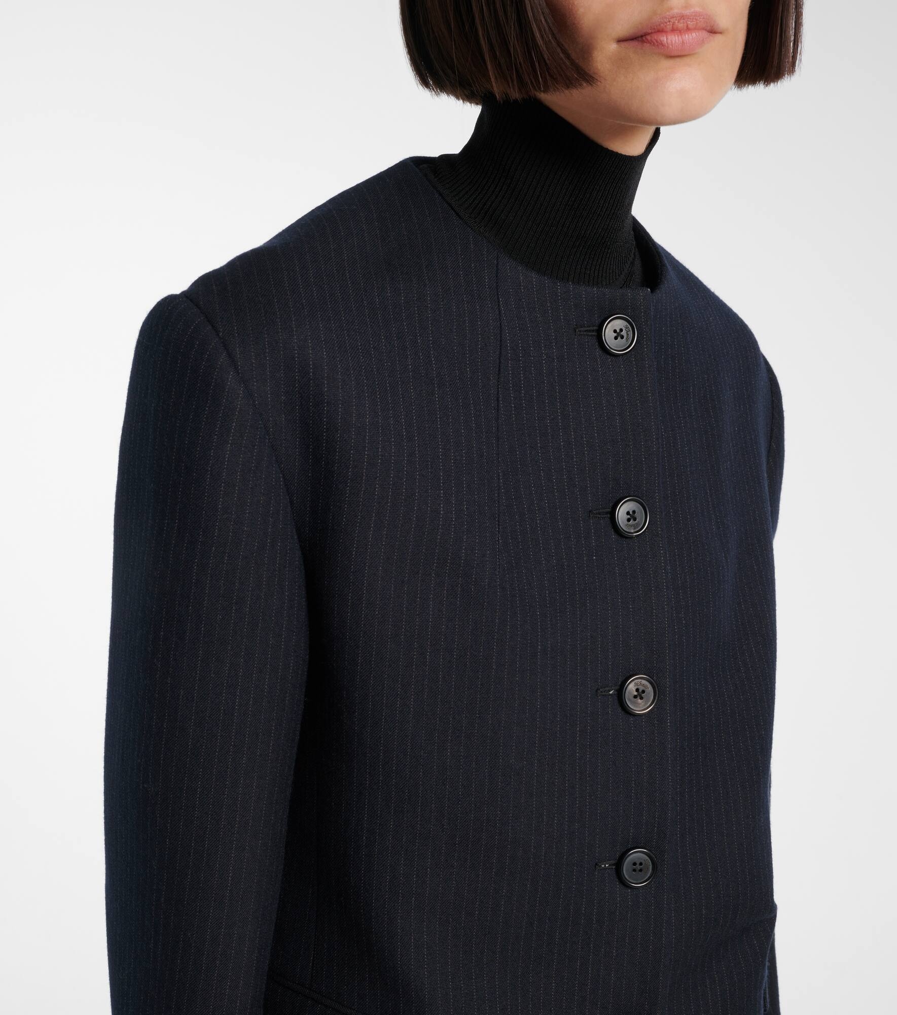 Jameson pinstripe wool-blend jacket - 4
