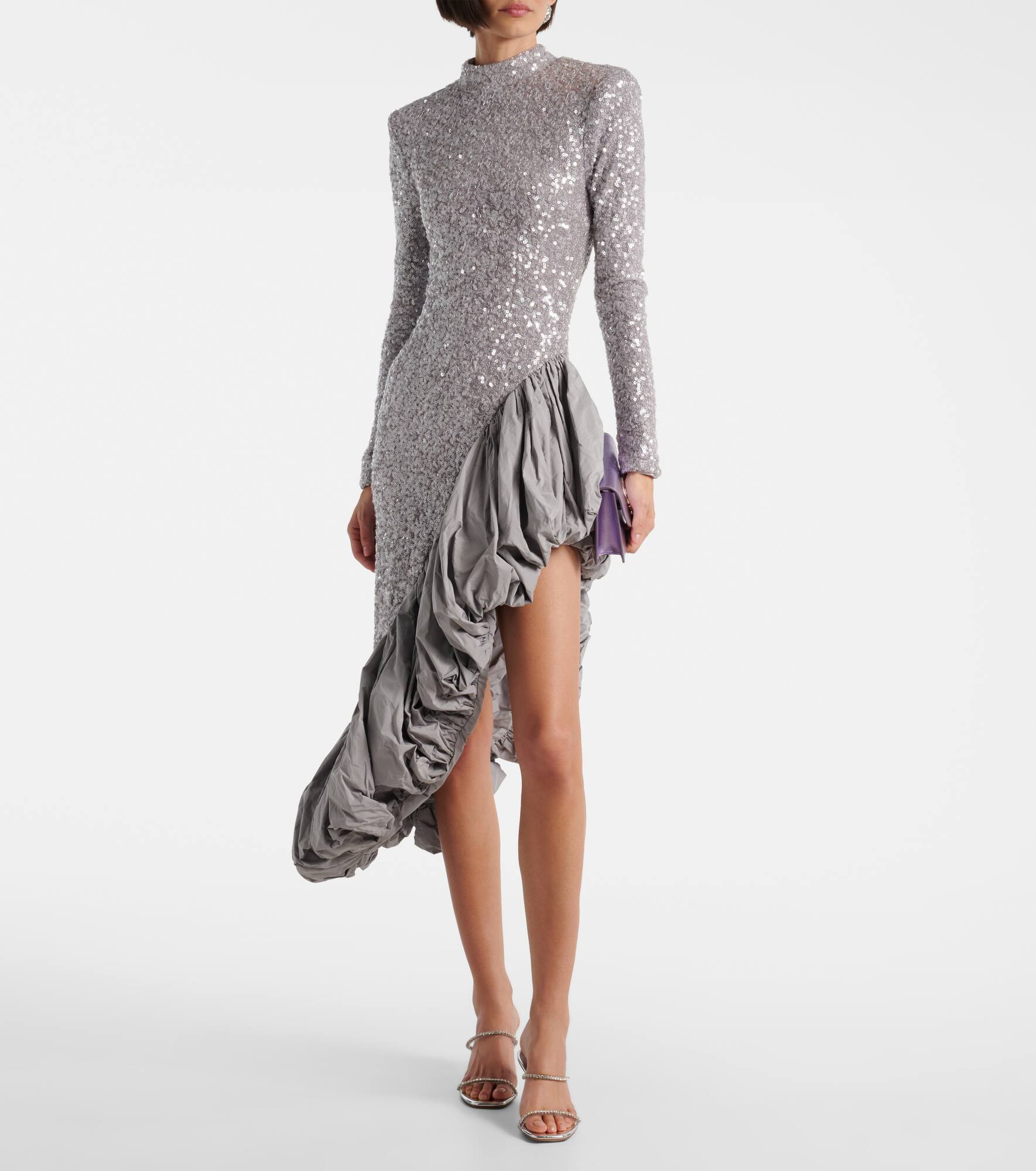 Sequined asymmetric midi dress - 2