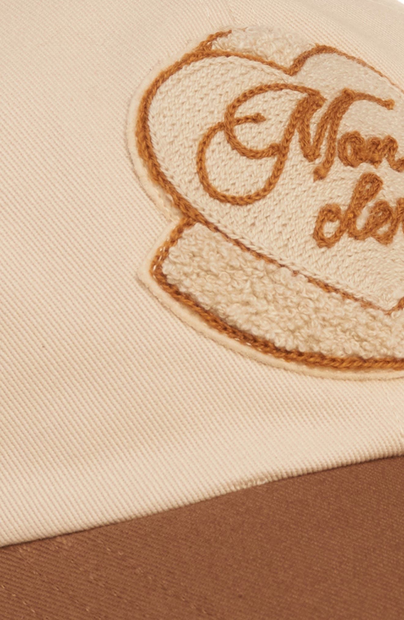 Moncler Two-Tone Logo Patch Adjustable Baseball Cap in Beige at Nordstrom - 4