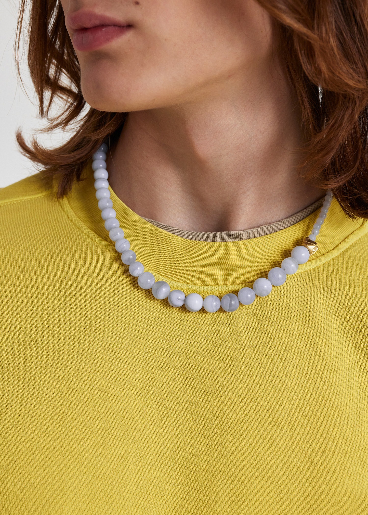 Men's Blue Lace Agate & Gold Vermeil Necklace by Completedworks - 6