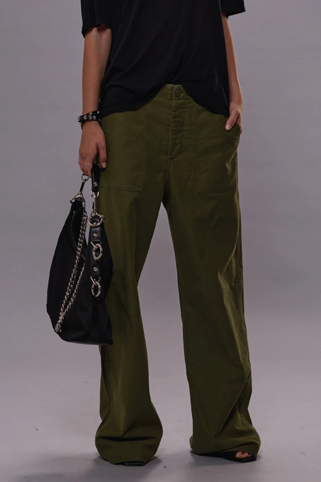 Wide Leg Utility Pant - Olive | R13 - 1
