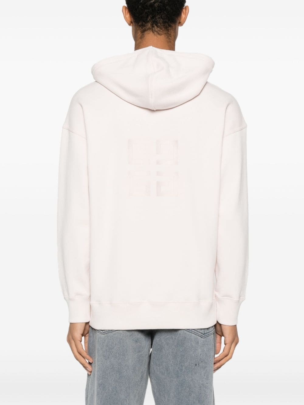 logo-print cotton hoodie - 4
