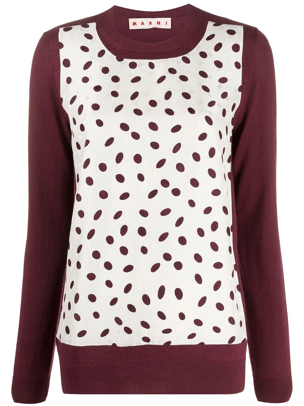 polka dot logo print top - 1