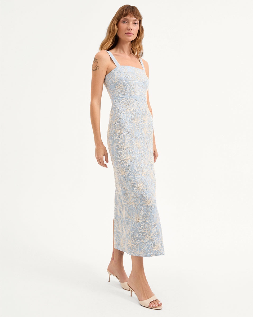 ELLA EMBROIDERED MIDI DRESS - 4
