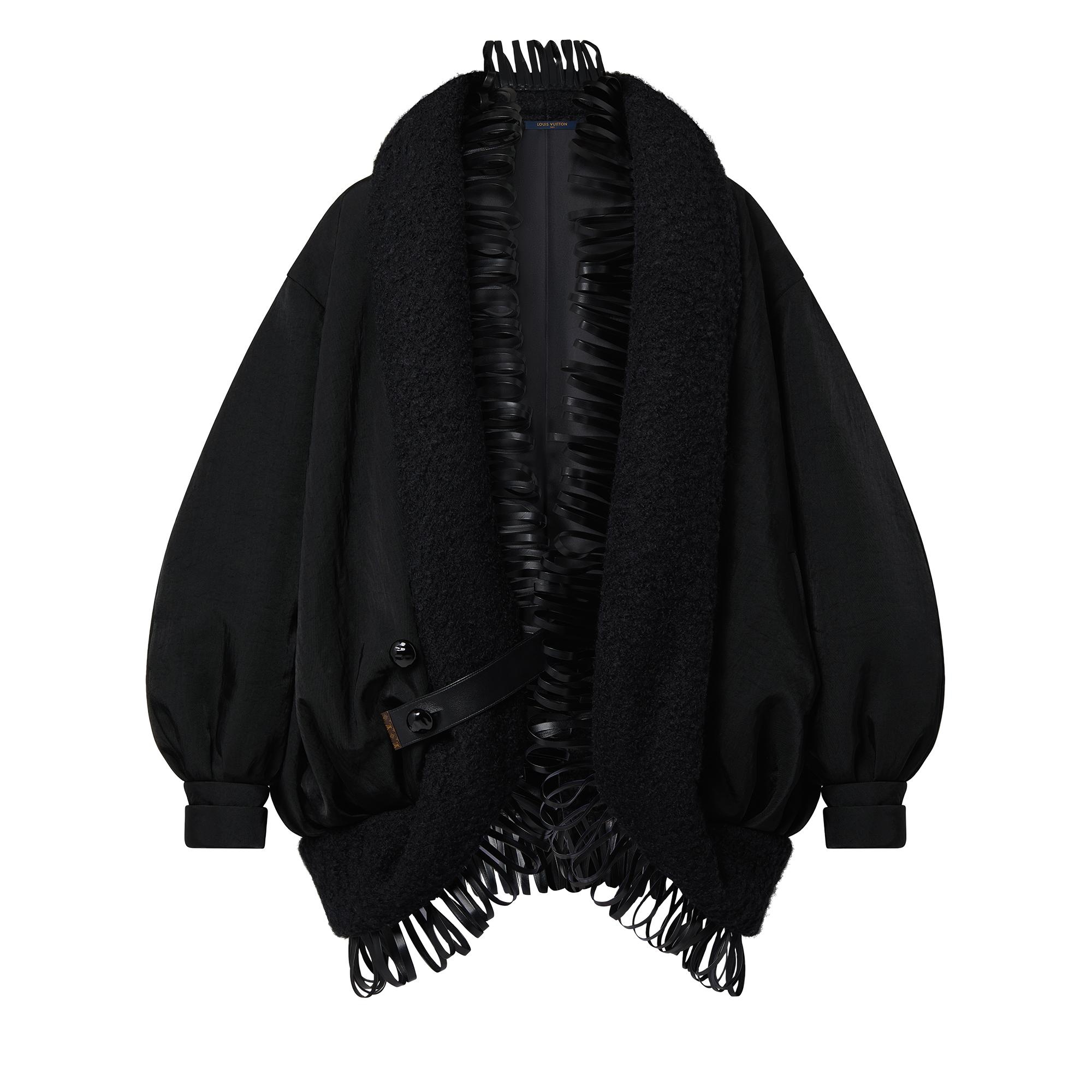 Leather Loop Cocoon Coat - 1