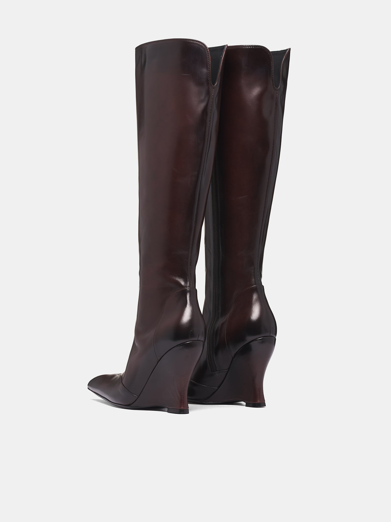 Brown Calf-High Leather Sabaton Boots - 5