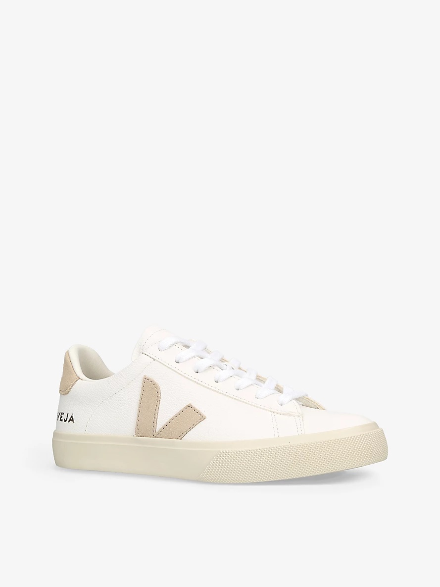 Campo V-logo leather low-top trainers - 3