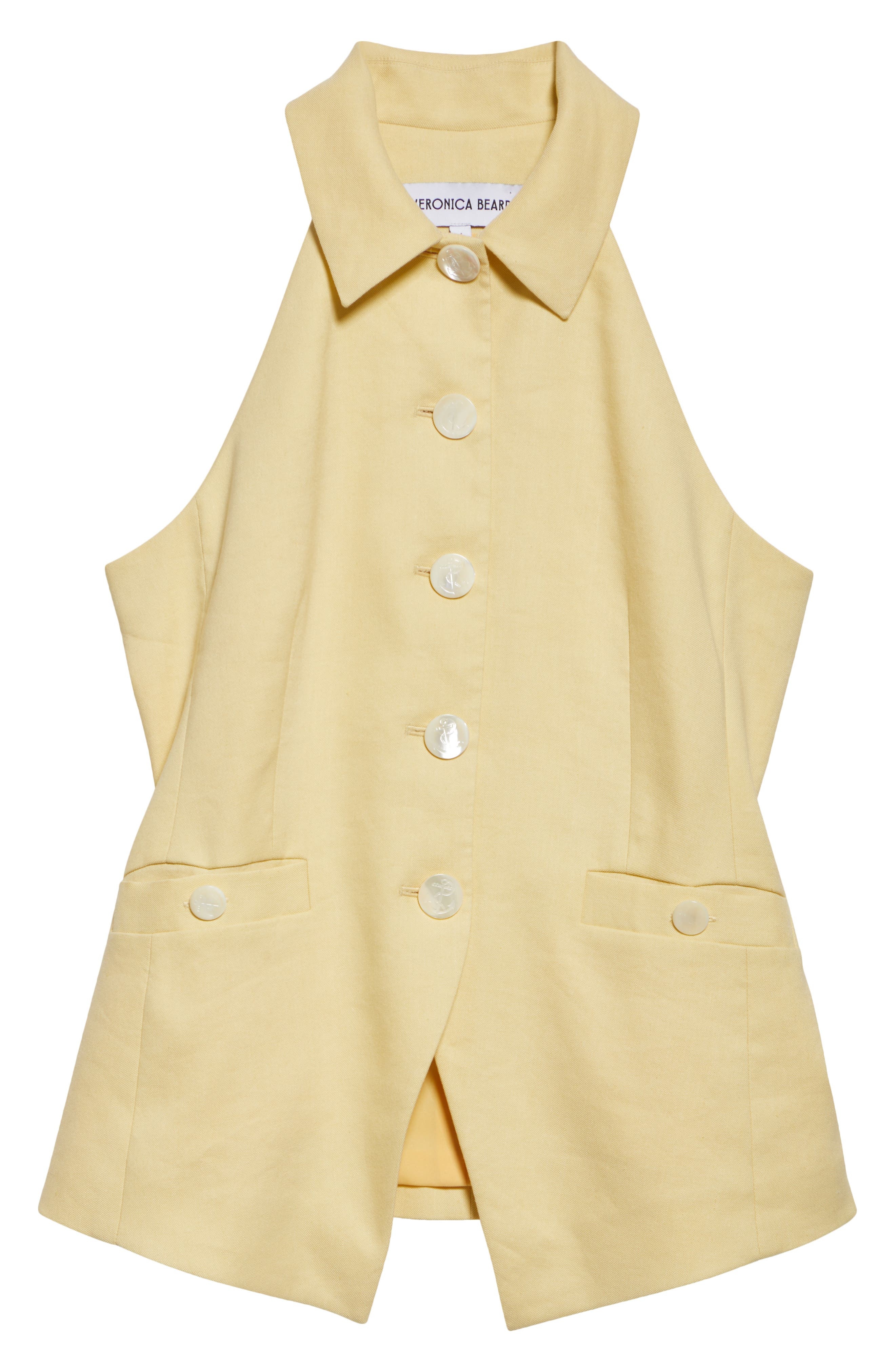 Veronica Beard Orlinda Linen Blend Vest in Chamomile at Nordstrom - 6