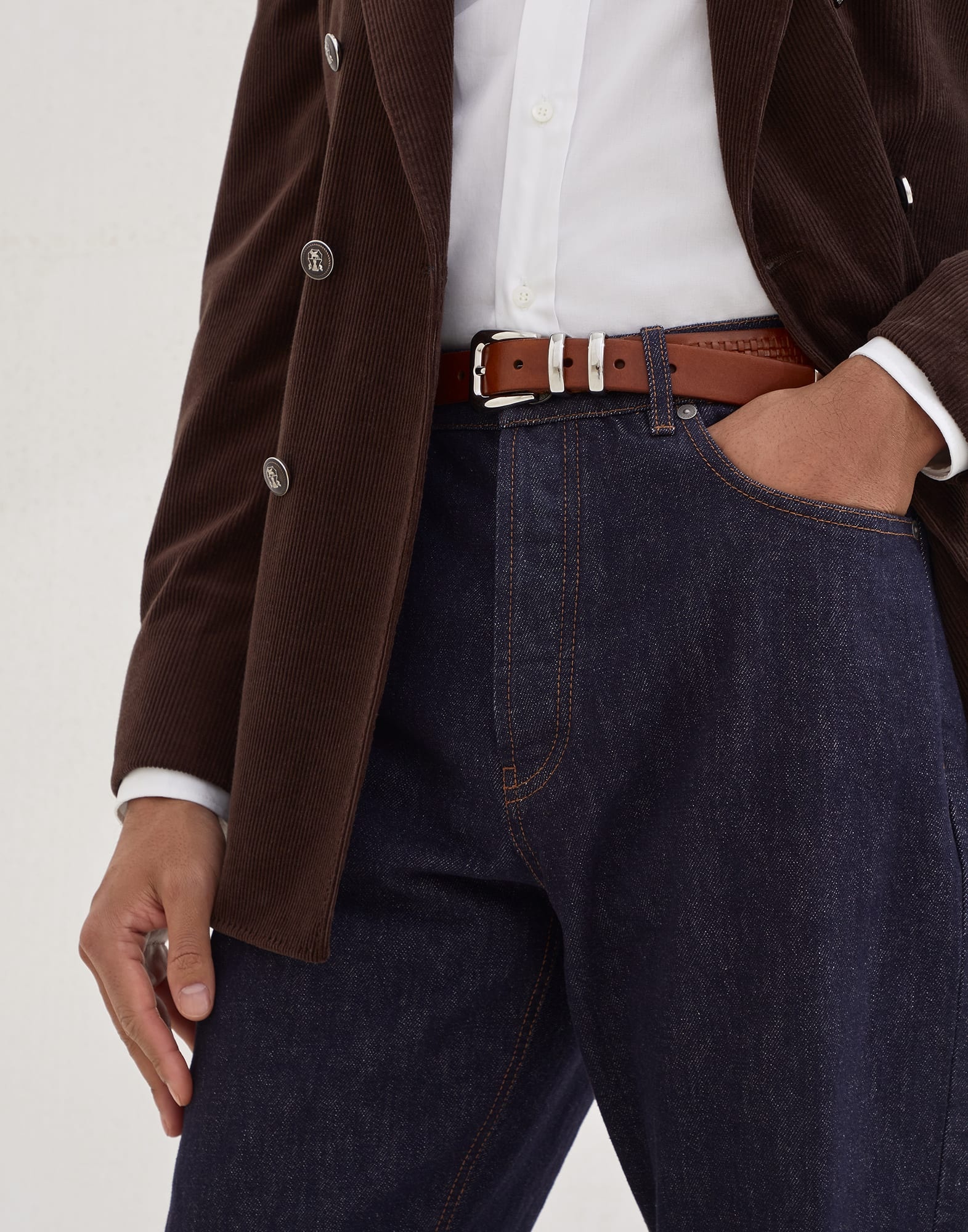 No-fade denim iconic fit five-pocket trousers - 3