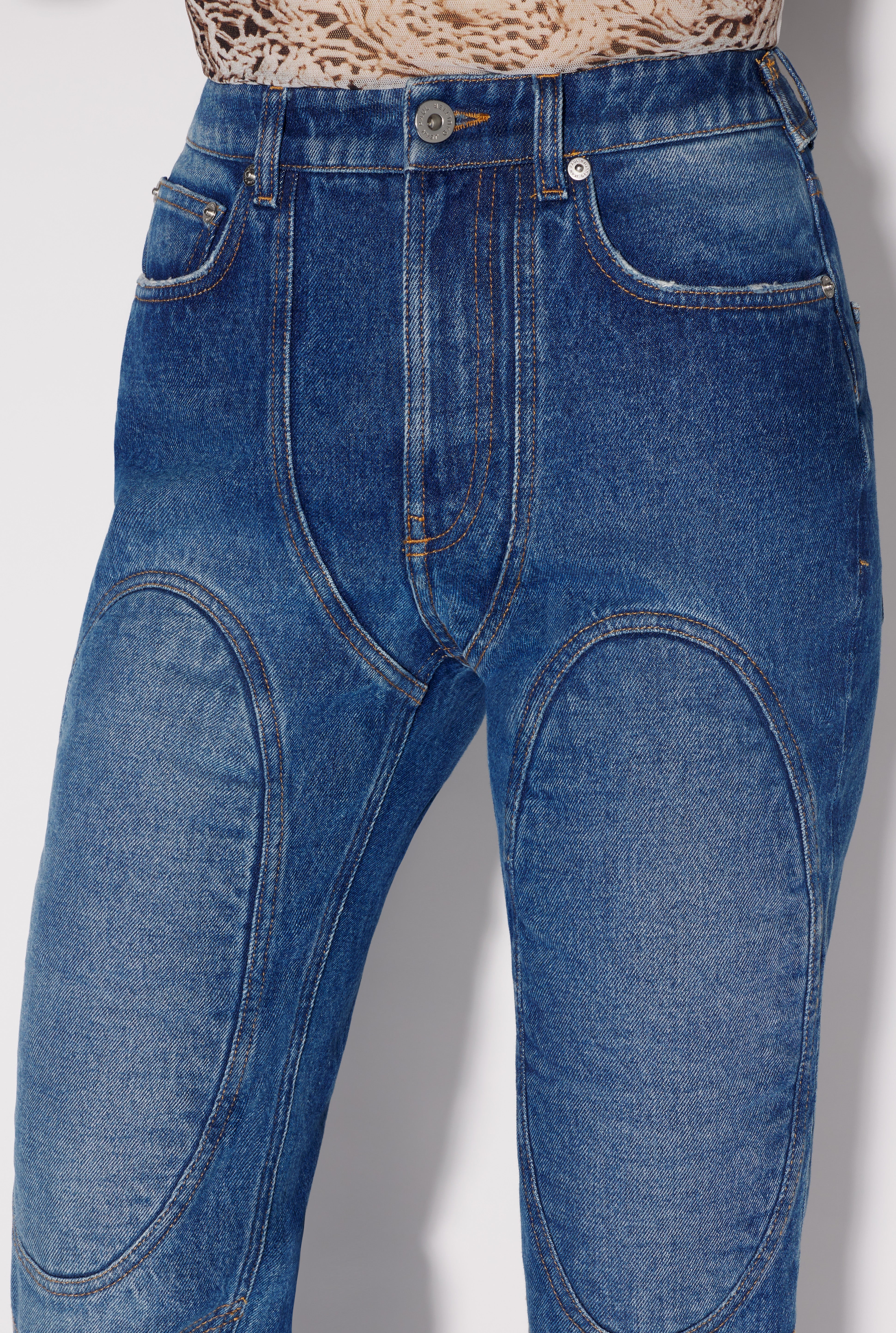Jean Paul Gaultier THE BLUE LACE-UP DENIM JEANS | REVERSIBLE