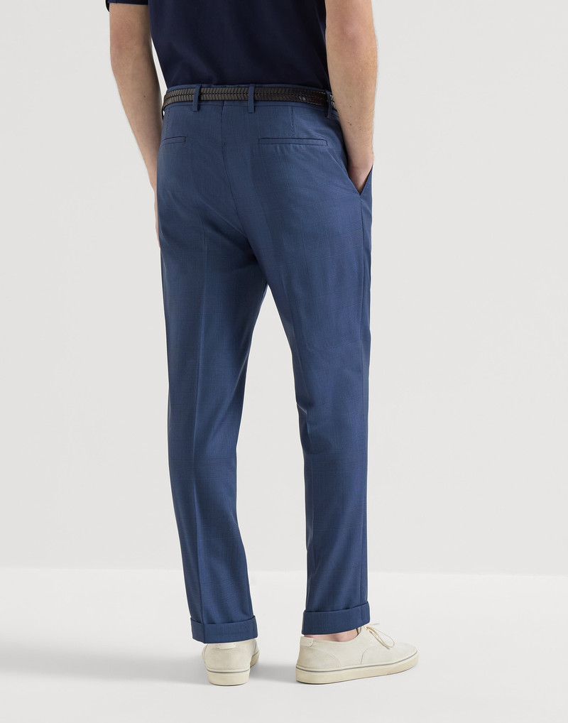 Virgin wool Prince of Wales trousers with pleat 2