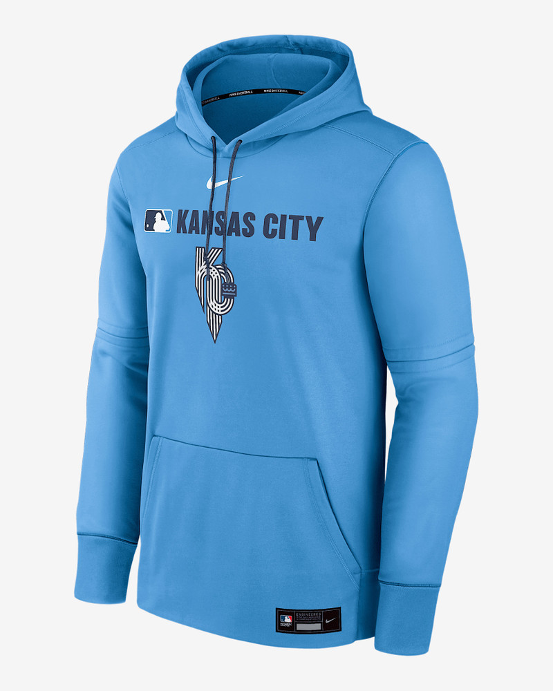 Kansas City Royals Authentic Collection City Connect Men's Nike Therma MLB Pullover Hoodie 1