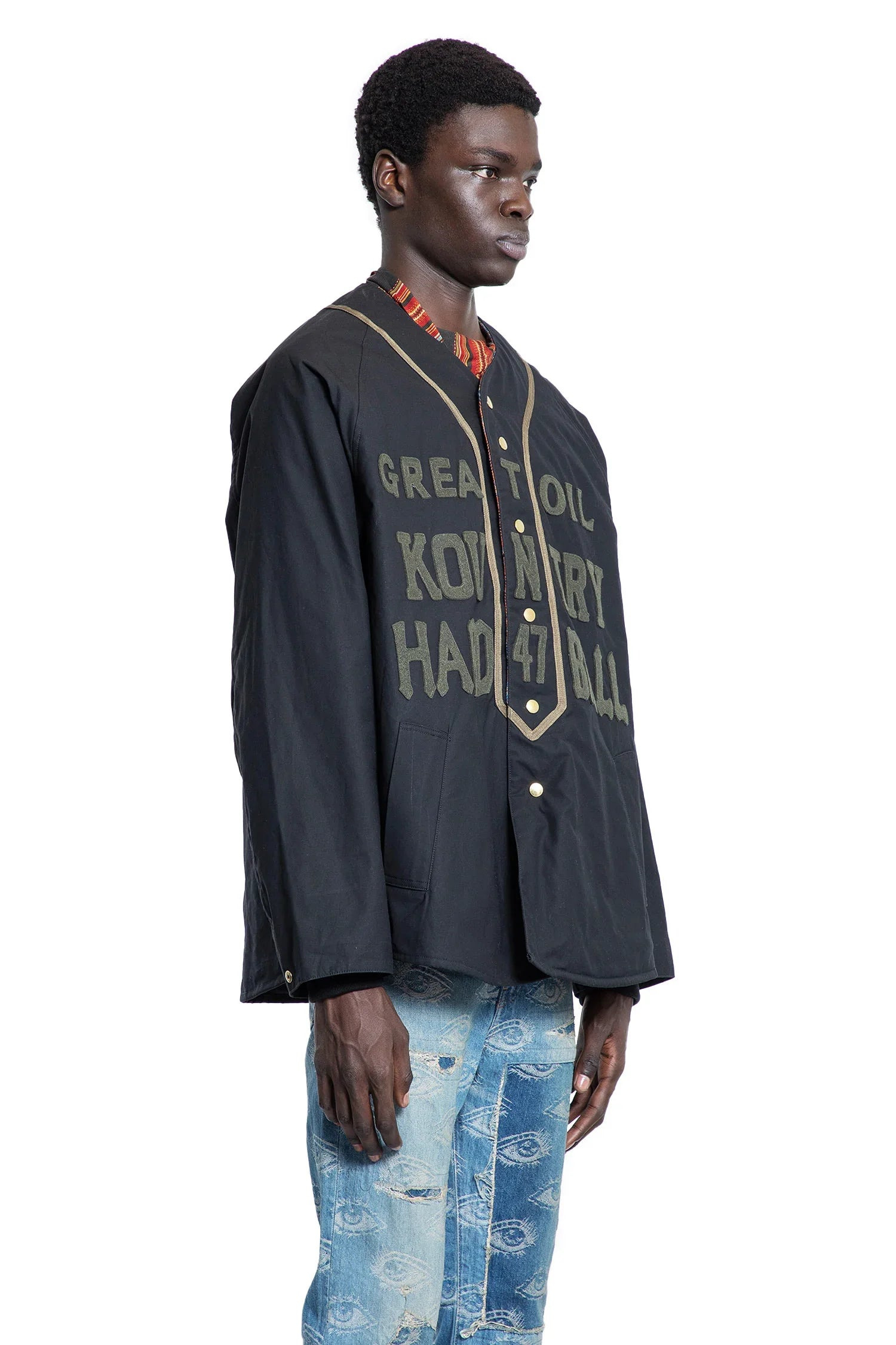 Cotton-Weather-Oil-Coated-Baseball-Blouson - 2