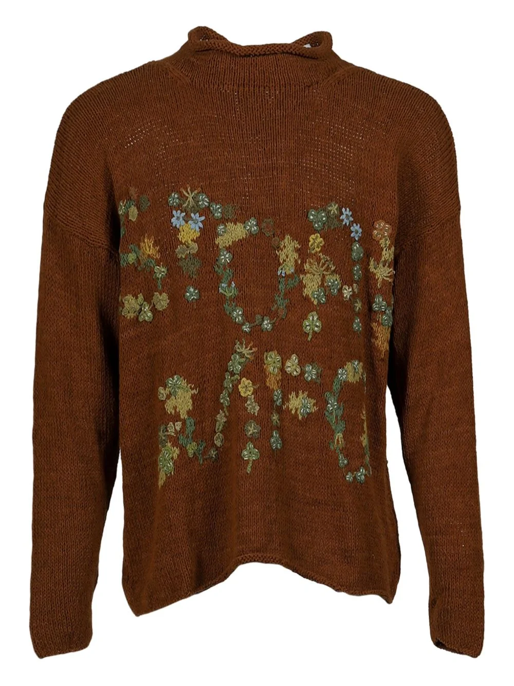 Twinsun floral-embroidered knit sweater - 1