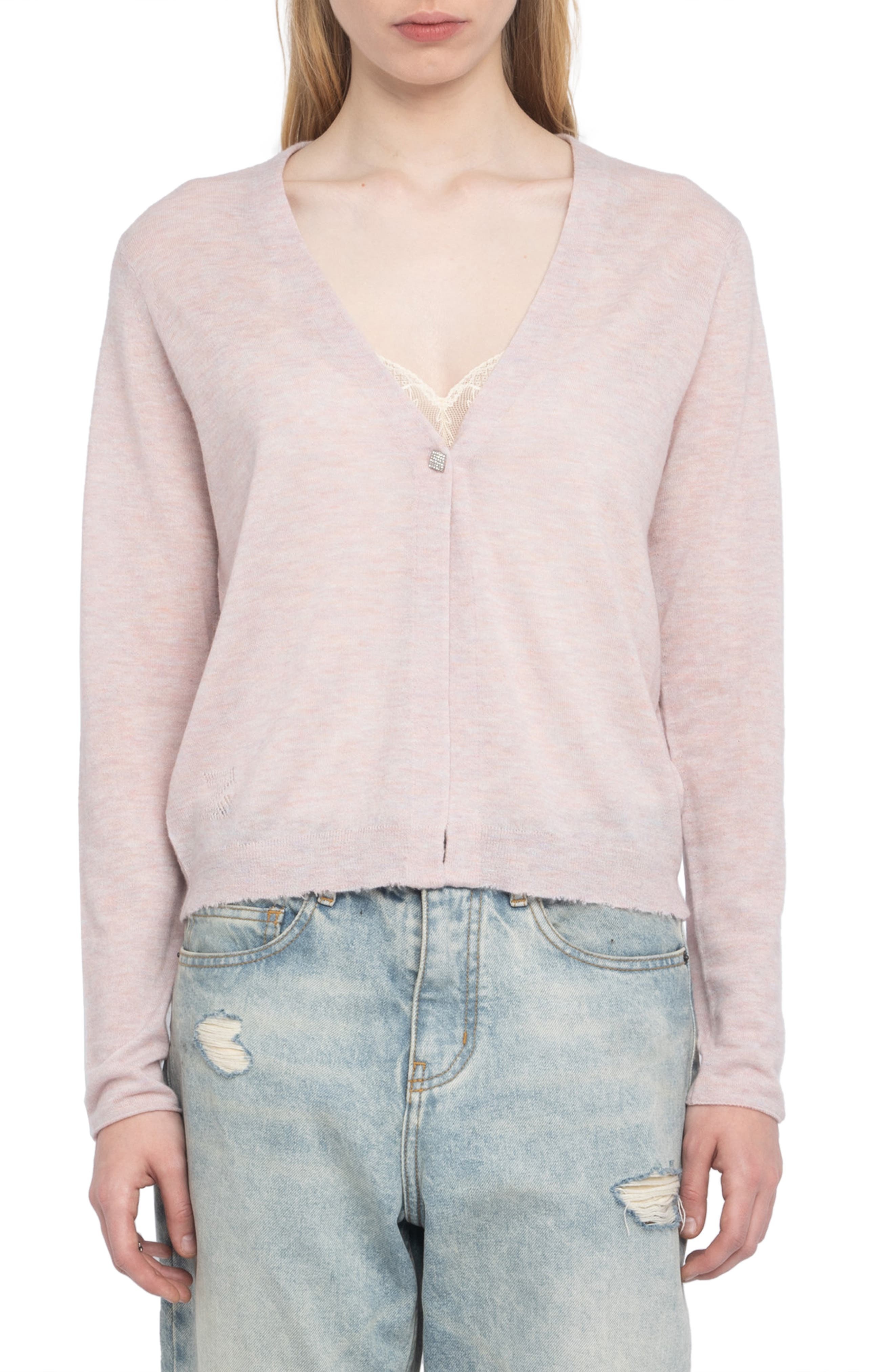 Zadig & Voltaire Manylla Cashmere Cardigan in Bebe at Nordstrom - 1
