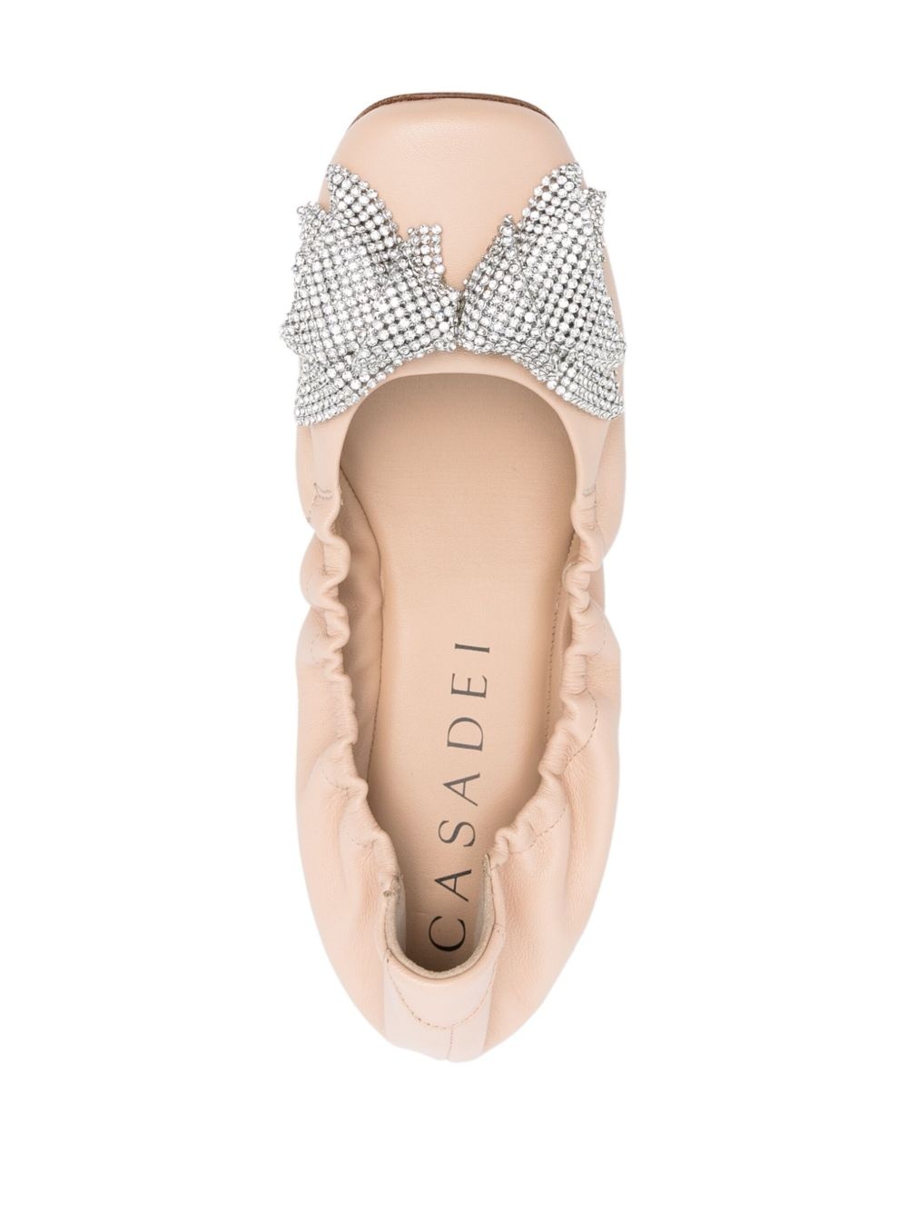 rhinestone-bow ballerina shoes - 4
