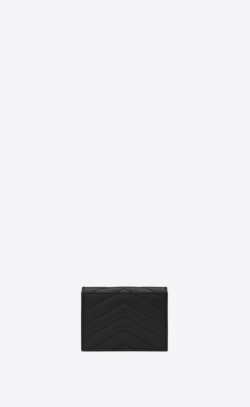 cassandre saint laurent matelassé flap card case in grain de poudre embossed leather 2