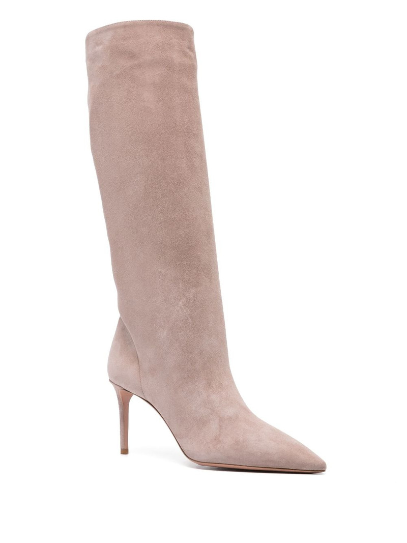 AQUAZZURA Matignon 85mm suede boots outlook