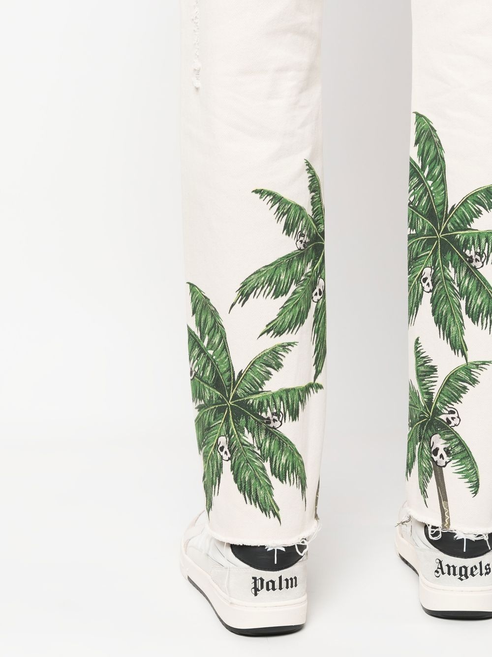 palm tree-print straight-leg jeans - 5