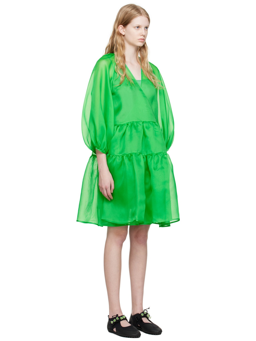 CECILIE BAHNSEN Green Mirabelle Midi Dress | REVERSIBLE