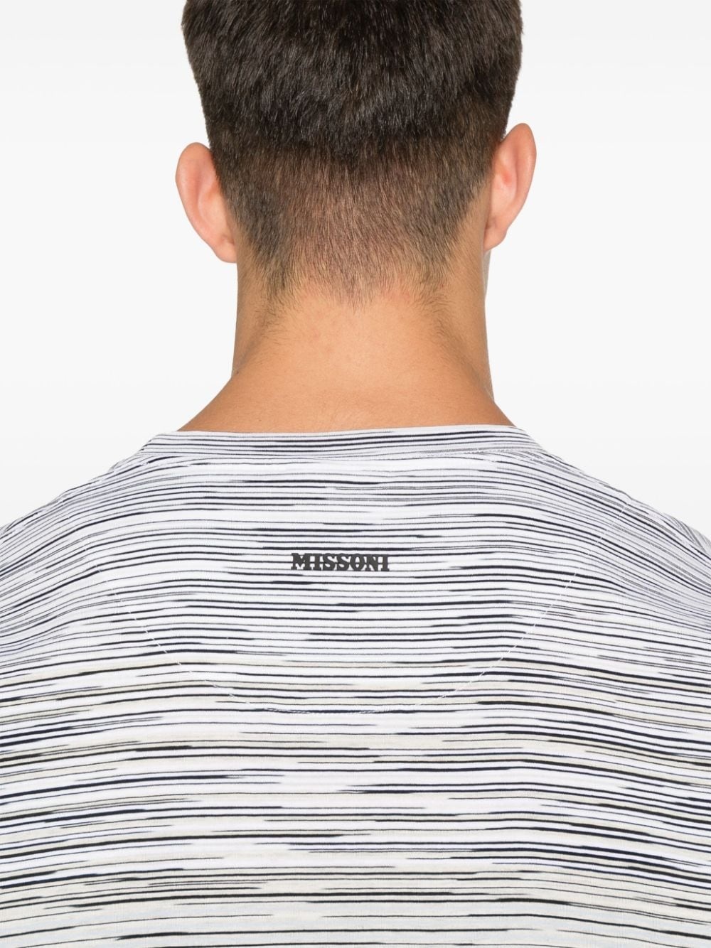 logo-rubberised striped T-shirt - 5