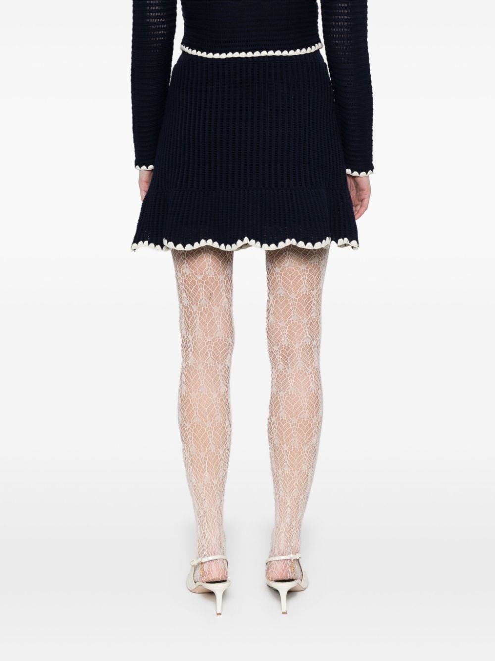 crochet-knit mini skirt - 4