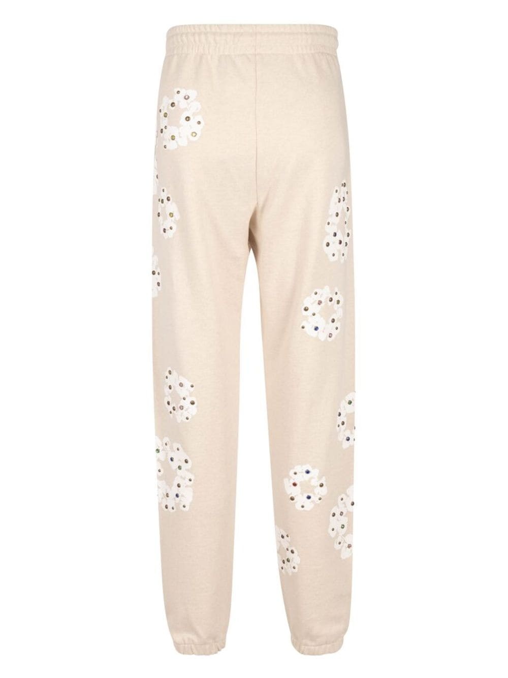 Rhinestone Cotton Wreath-print track pants - 2