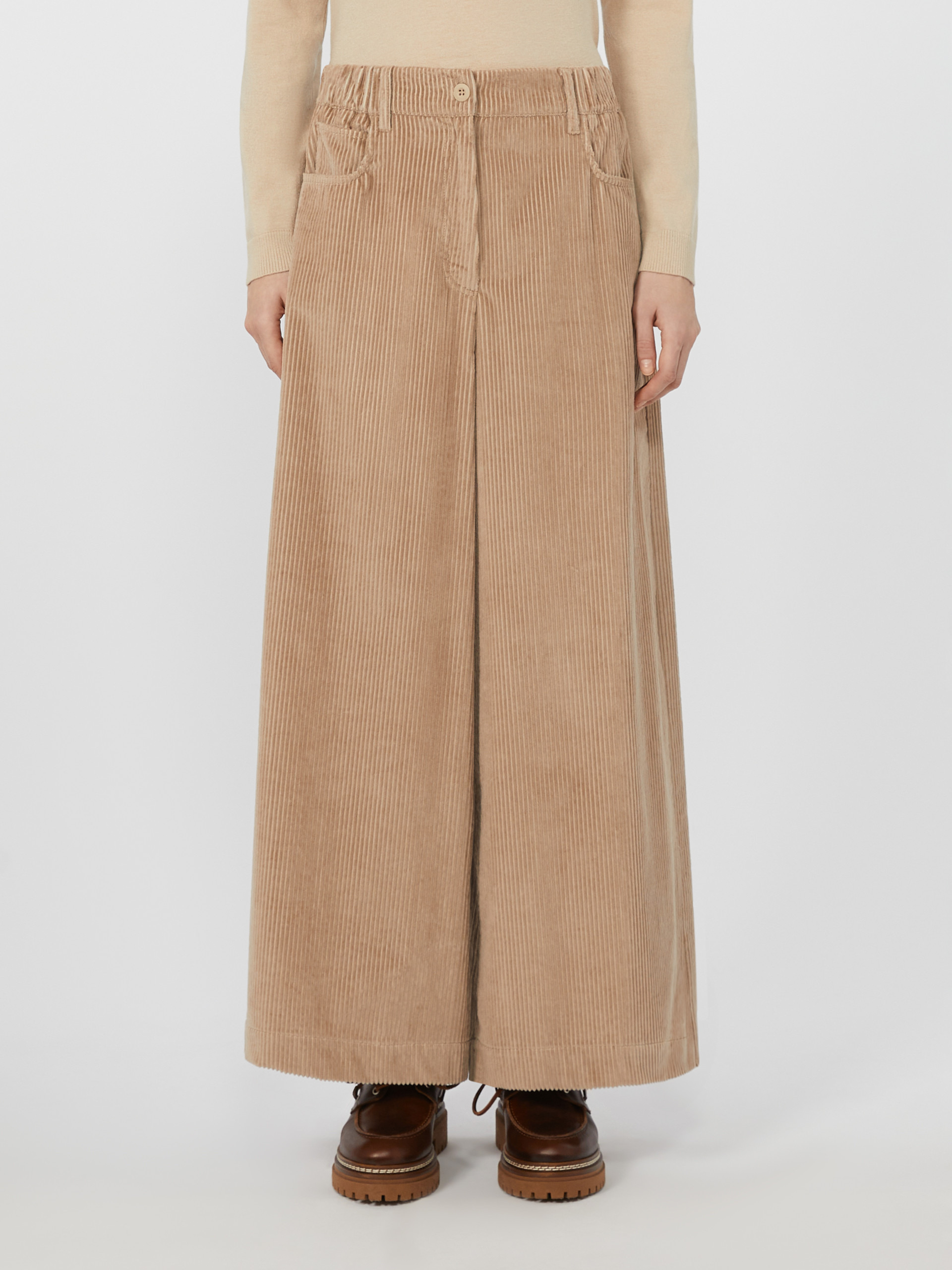 URSOLA Cropped cotton velvet trousers - 3