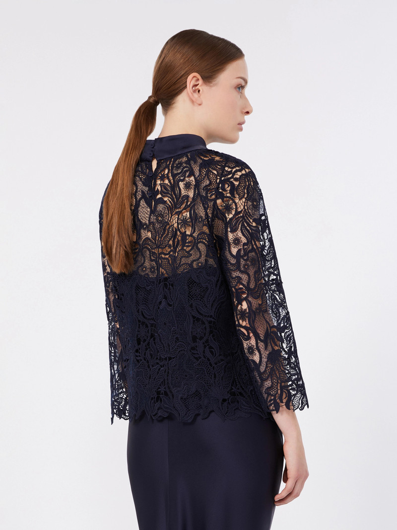 PIOVRA Macramé lace blouse - MIDNIGHTBLUE 4
