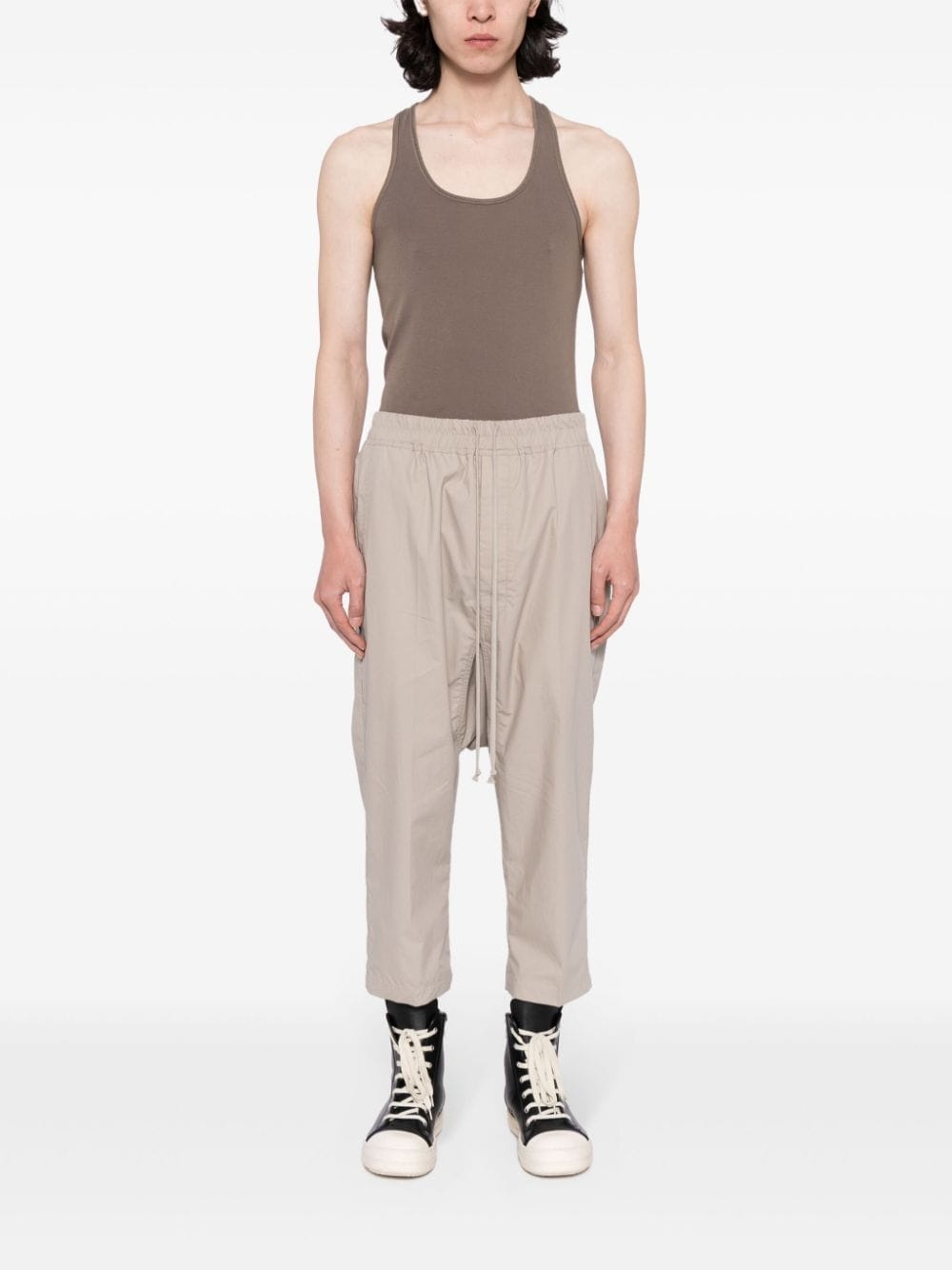 Lido drop-crotch cotton trousers - 2