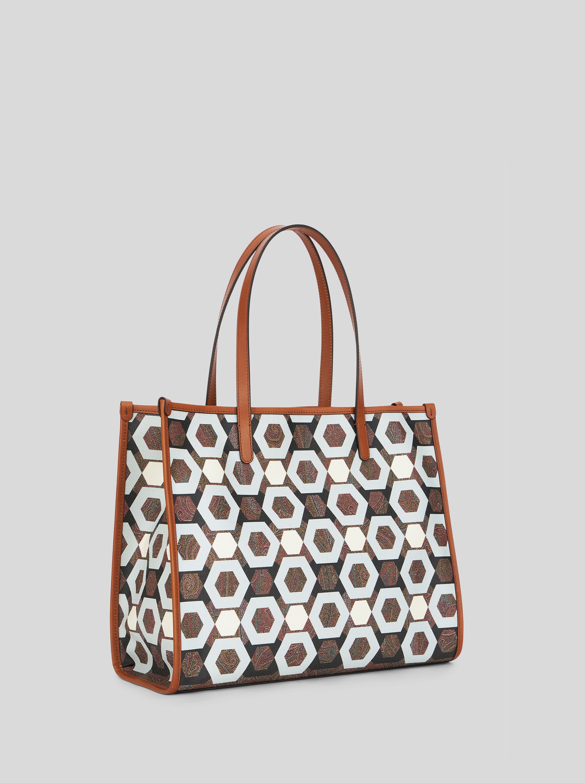 MEDIUM PAISLEY SHOPPING BAG WITH GEOMETRIC PRINT - 5