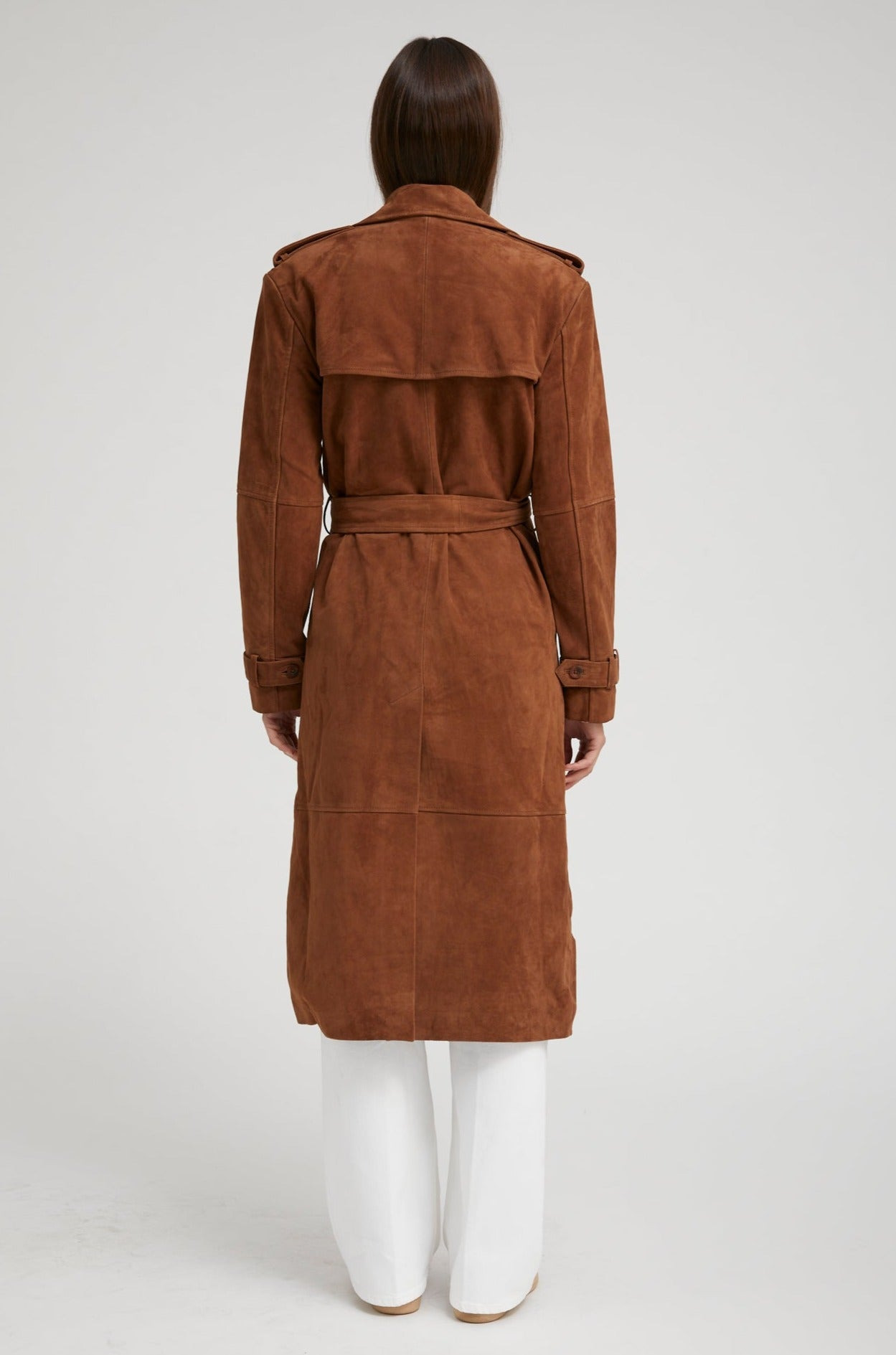 BELLE DE JOUR COGNAC SUEDE TRENCH - 5