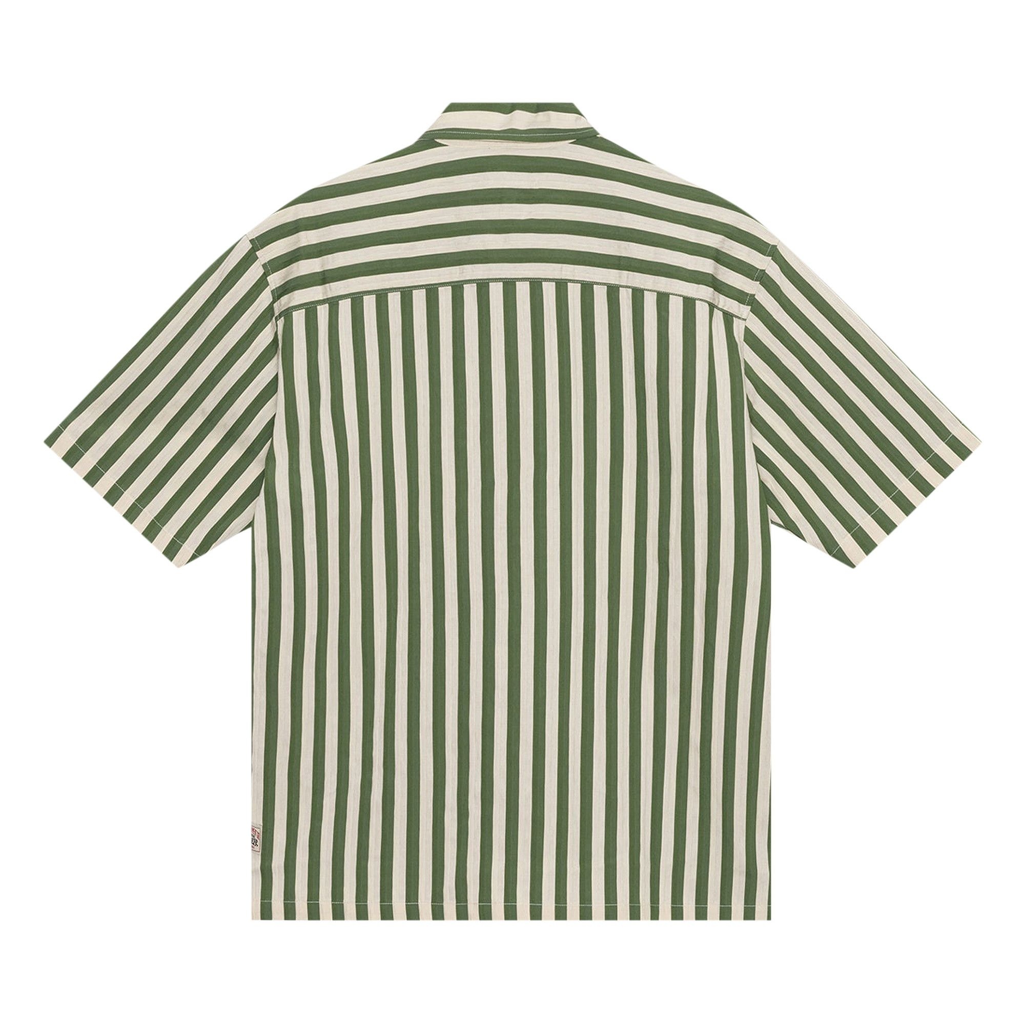 Stussy Striped Boxy Flat Hem Shirt 'Green' - 2