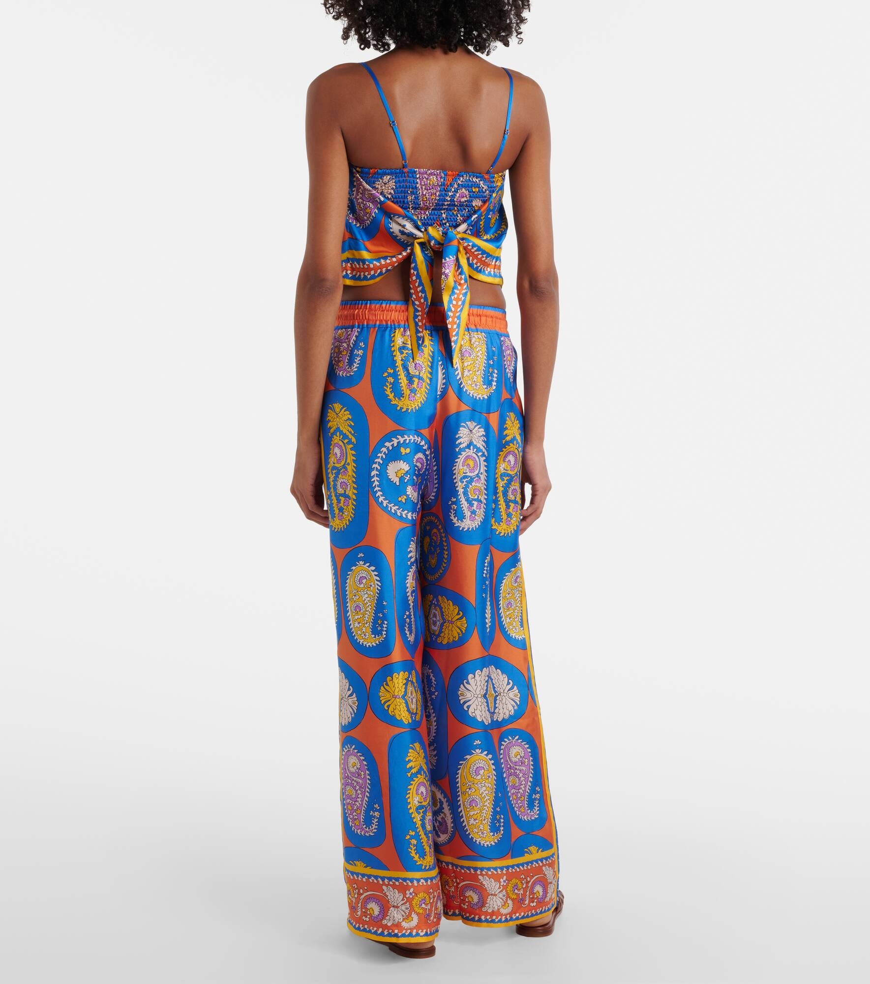 Luis printed silk palazzo pants - 3