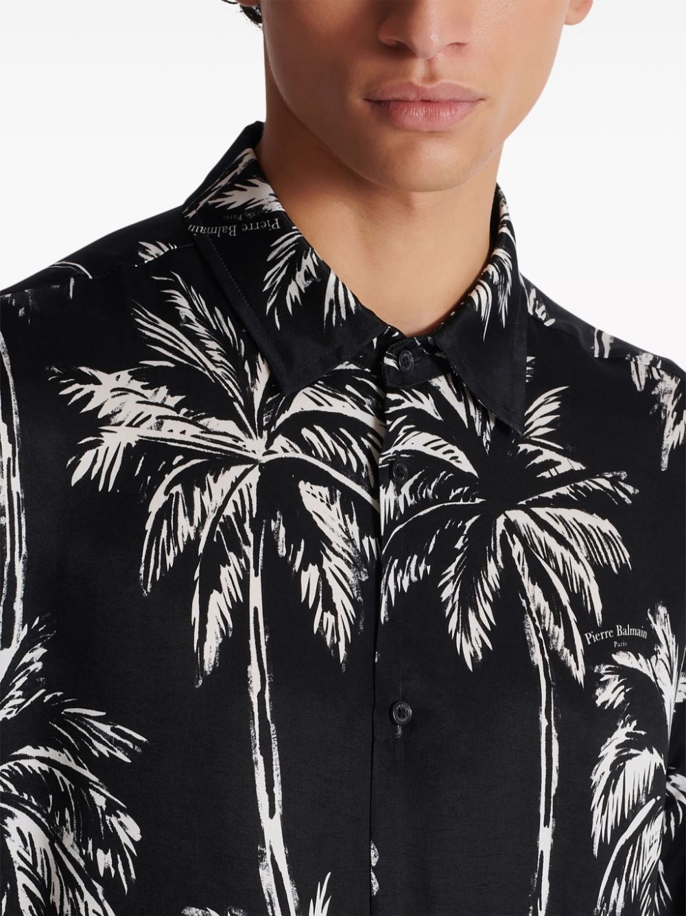 palm tree-print satin shirt - 7